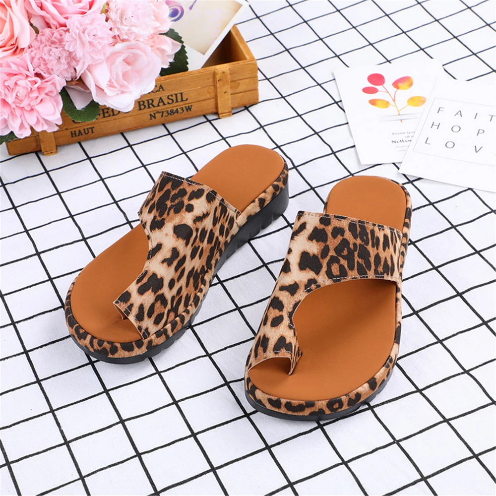 PU Leather Wedges Shoes Women Sandalias Platform Flat Female Casual Big Toe Foot Correction Sandal Orthopedic Bunion Corrector