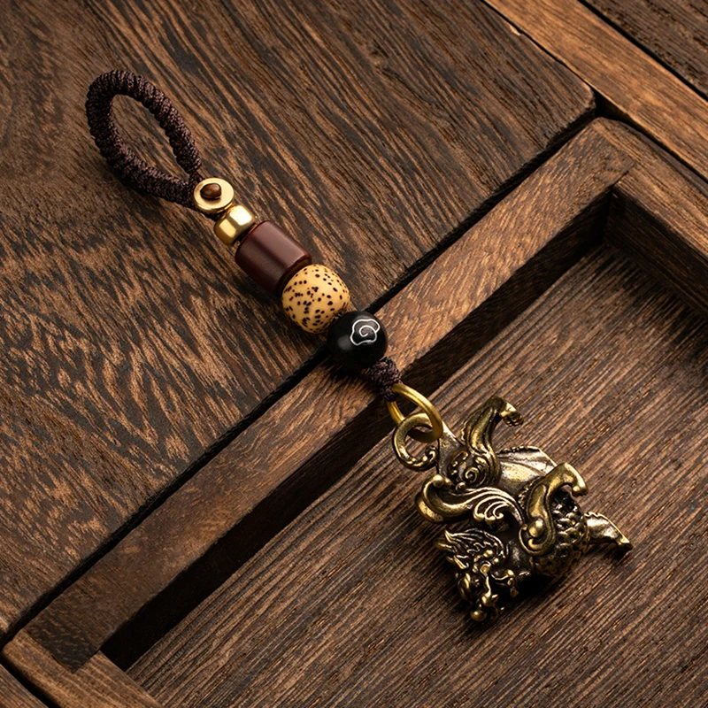 brass beast keychain rope pendant (6)