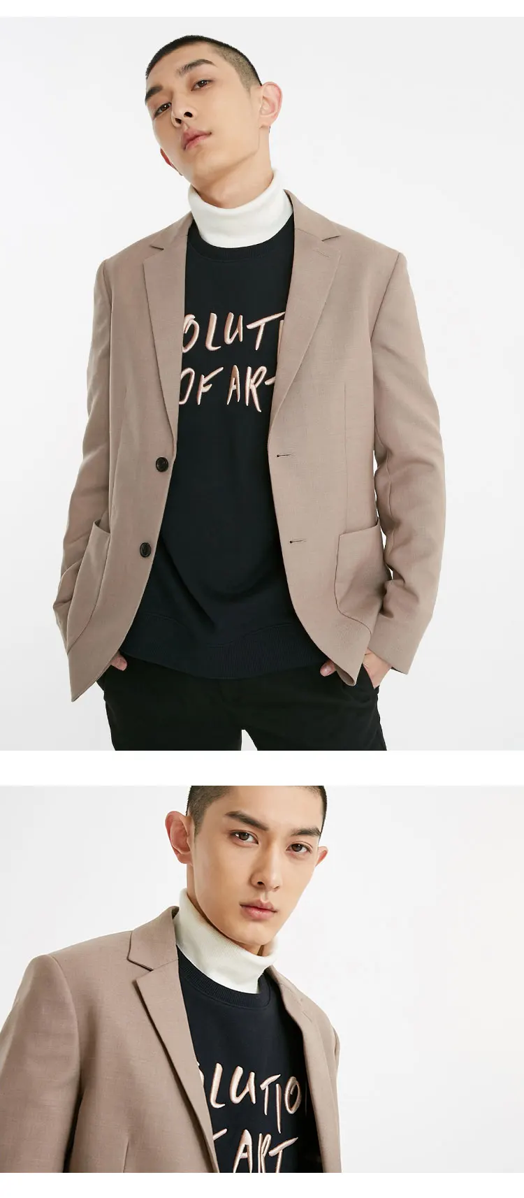 JackJones Мужской приталенный модный шерстяной Повседневный блейзер мужская одежда пальто 219108510