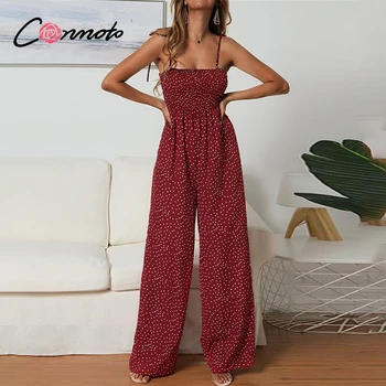 

Conmoto polka dot beach summer 2020 jumpsuit romper women plus size femme twist jumpsuits romper casual 4 colors jumpsuits