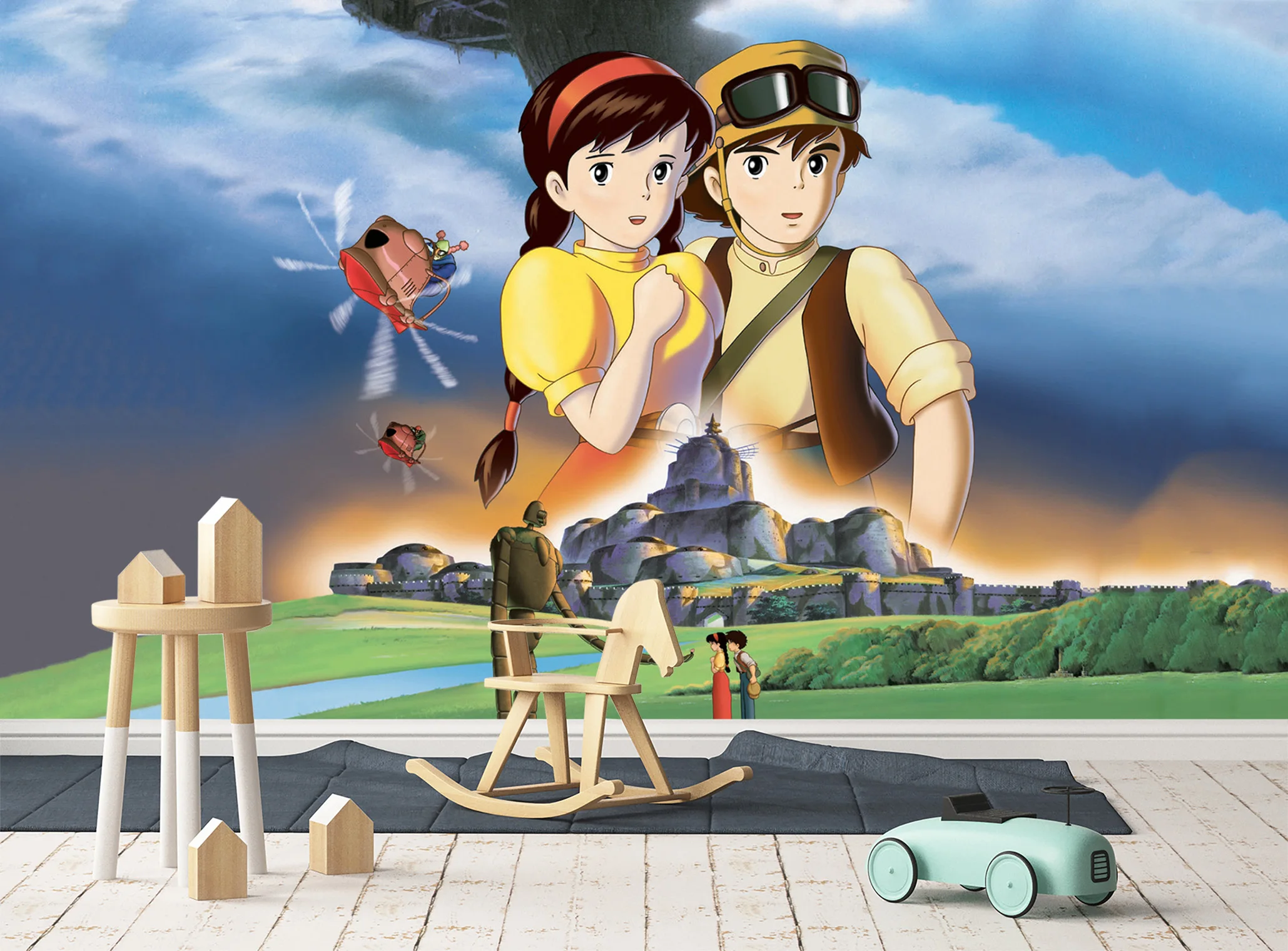 [Самоклеящийся] 3D Castle In The Sky 7996633 в стиле японского аниме стены Бумага настенной печати настенные наклейки