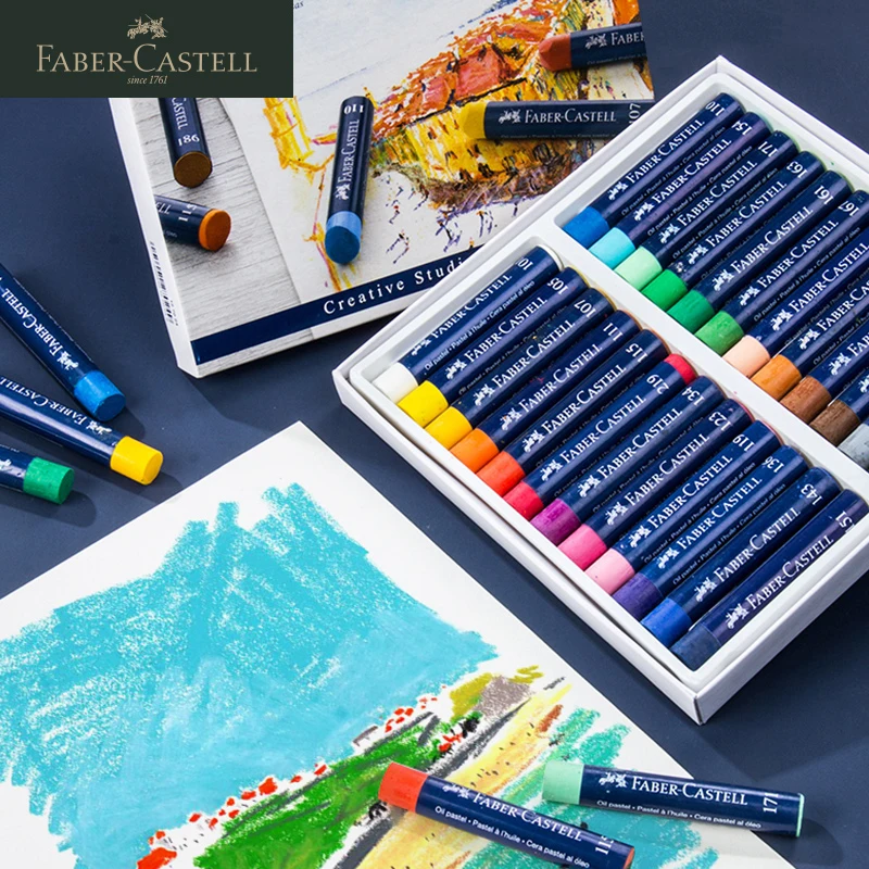 Faber Castell Master Pastels Soft Oil Pastel/Crayon/Stick/Wax Blue Box 12/24/36 colors Art Painting Hand-painted Graffiti 1270