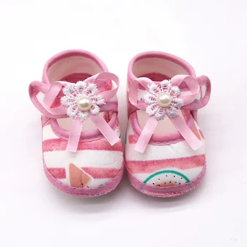 

Baby Girl princess shoes Cartoon fresh fruits Watermelon Pattern Anti-Slip Casual Sneakers Toddler Soft Soled First Walkers