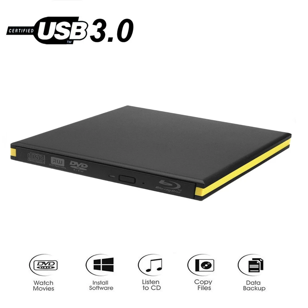 Kuwfi External Blu Ray Drive Usb 3 0 Bluray Burner Re Cd Dvd Rw Writer Play 3d Blu Ray Disc For Pc Laptop Optical Drives Aliexpress