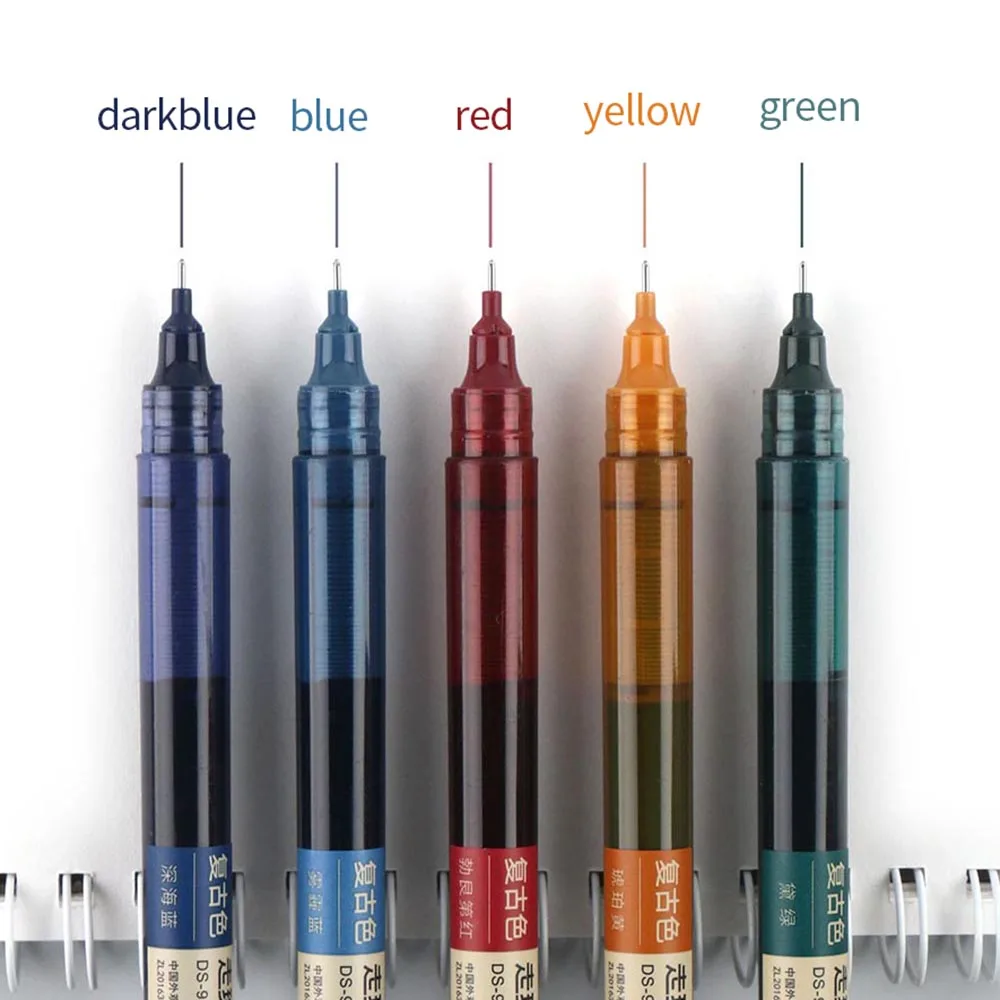 

1 Pcs Retro Morandi Color 0.5mm 5 Colors Straight Liquid Rollerball Pen High Capacity Gel Pens Student Scrapbooking DIY Supplies