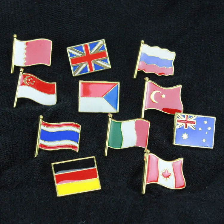 Flag Pins Country Flag Badge Flag Brooch National Flag Lapel Pin International Travel Pins