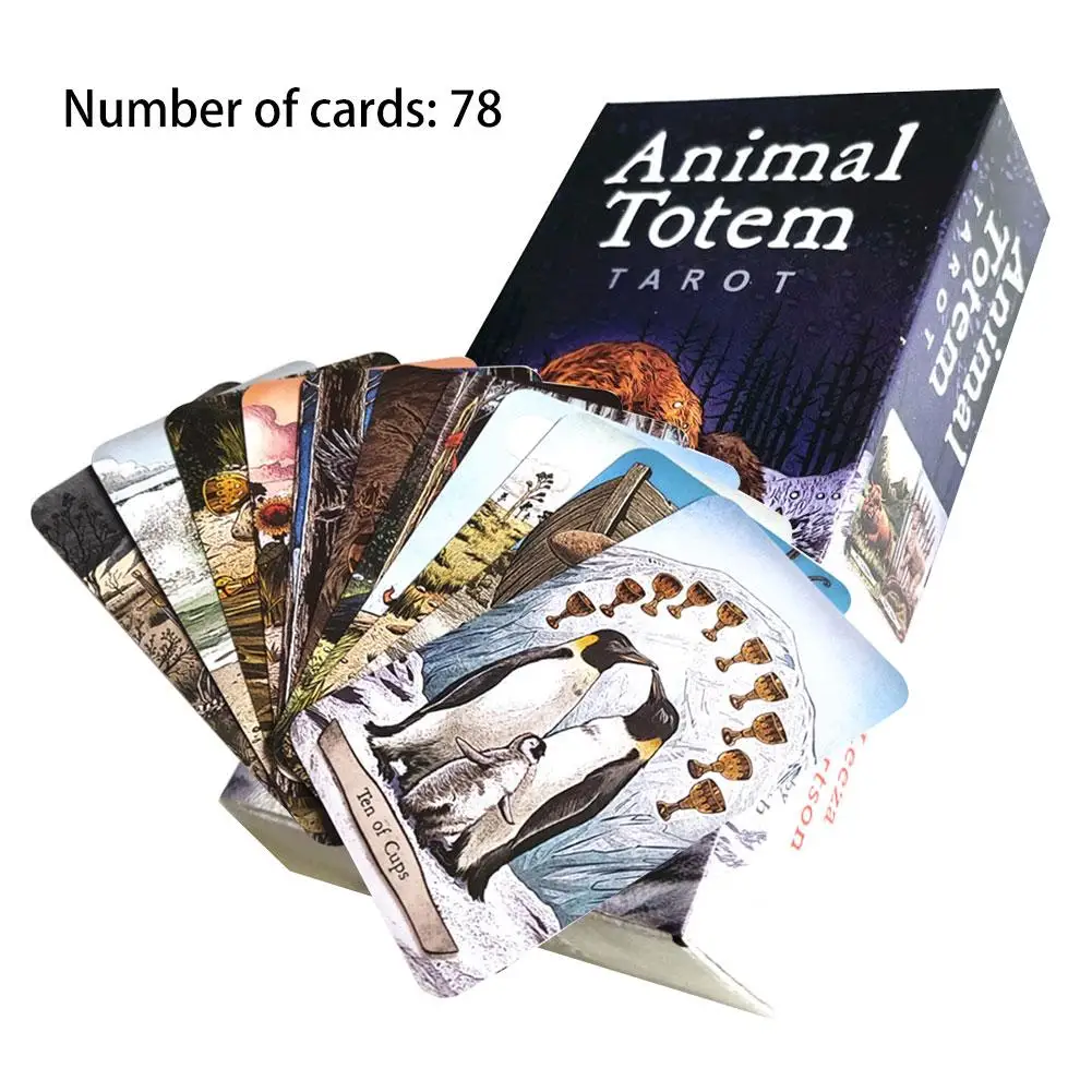 78 PCS / Set English New Animal Totem Tarot Cards Deck Card Games Board Table Game For Family Party Playing Cards Entertainment 78 PCS / Set English New Animal Totem Tarot Cards Deck Card Games Board Table Game For Family Party Playing Cards Entertainment