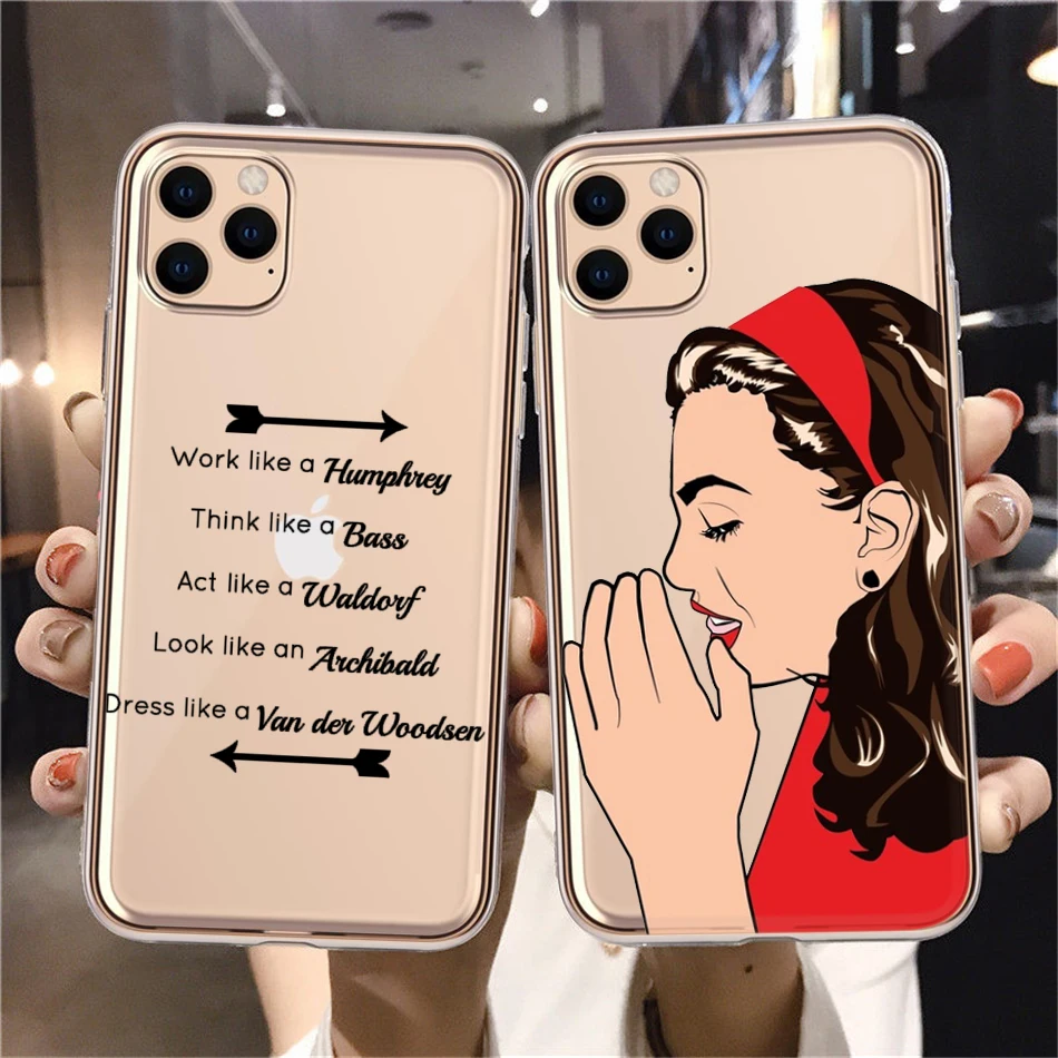 Fashion Xoxo Cute Gossip Girl Clear Phone Case For Iphone 11 12pro Mini Max 6 7 8 Plus X Xr Cover Lovely Best Friend Funda Cases Mobile Phone Cases Covers Aliexpress