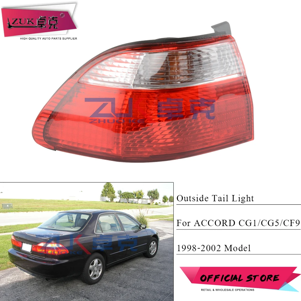 

ZUK Outside Tail Light Tail Lamp For HONDA ACCORD 1998 1999 2000 2001 2002 CF9 CG1 CG5 Rear Stop Lamp Brake Light Taillight