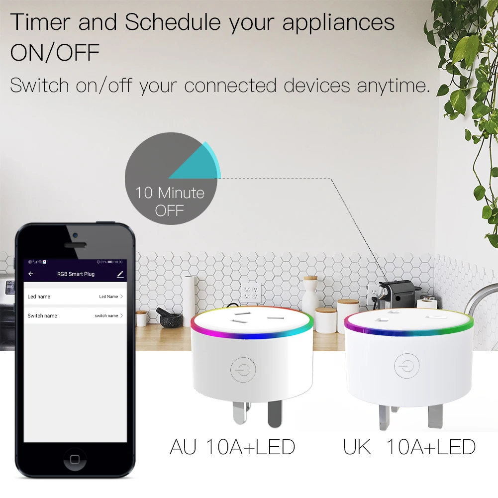  WiFi Smart Plug Outlet Wireless Power Socket Smart Life/Tuya App Remote Control Work with Alexa Goo - 4000252267462