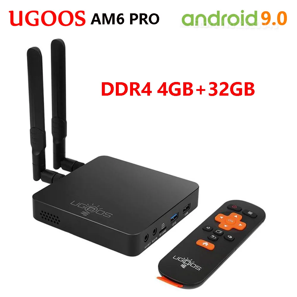 UGOOS AM6 Pro Android 9,0 Smart Tv Box DDR4 4G 32G Amlogic S922X 4K медиаплеер 2,4G 5G Wifi BT5.0 1000M телеприставка VS GT-KIng