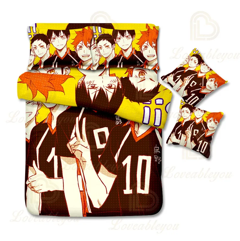 

Anime Haikyuu!! 3D Bedding Sets Cosplay Cover Sets Cover Set Hot Soft Cover Bedding Luxury Bed Quilt Cover Kids Bed Cover Set
