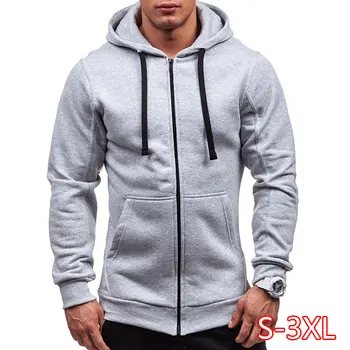 

Spring Men Casual Solid Zip Up Warm Pocket Cotton Breathablity Hoodie Hoodies Sweatshirt Jacket Coat Top Tops
