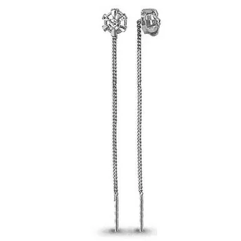 

Earrings long AQUAMARINE without inserts Silver 925