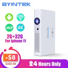 BYINTEK бренд UFO R19 300 дюймов 3D Смарт Android wifi видео светодиодный портативный мини проектор HD DLP для Full HD 1080P HDMI 4K Iphone 11