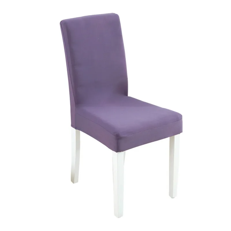 1/2/4/6 шт. сплошной Цвет чехол для кресла спандекс эластичные чехлов чехлы на стулья для Обеденная свадебный банкет в отеле - Цвет: Purple