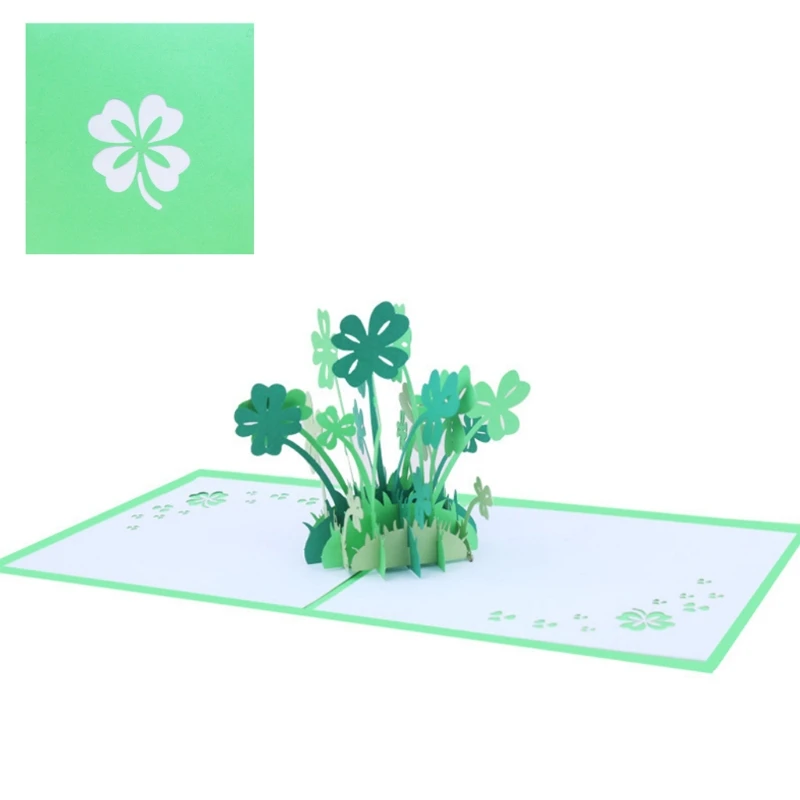  3D Pop Up Greeting Card Clover Birthday Wedding Valentine Anniversary Invitation D08D - 4.00036E+12