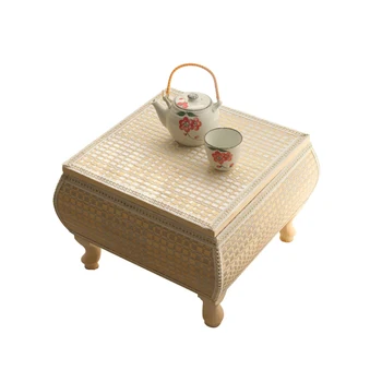 

Straw, bamboo, Japanese solid wood floating window table, small tatami coffee table, window table, balcony computer simplicity