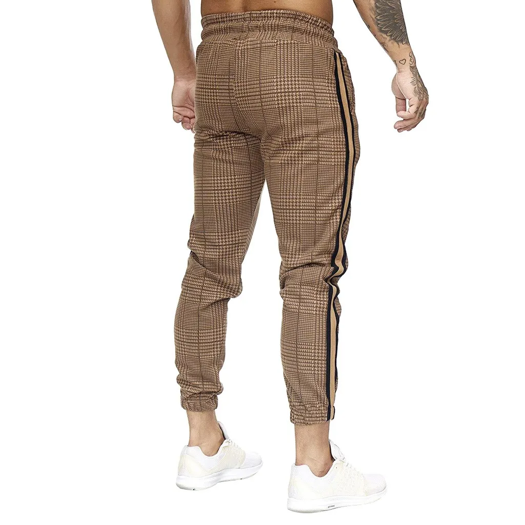 Мужские комбинированные полосатые комбинезоны, повседневные спортивные рабочие повседневные брюки с карманами, обтягивающие штаны в стиле хип-хоп, мужские брюки, мужские брюки#30