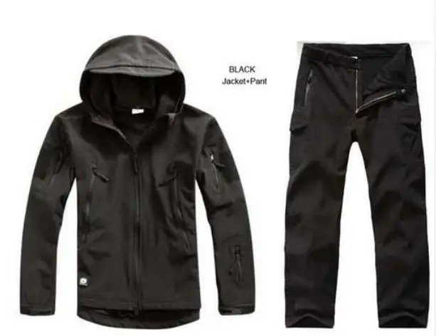 Black Мужские уличные водонепроницаемые куртки TAD V 5,0 XS Softshell охотничий наряд Термоодежда Тактический походный спортивный костюм - Цвет: Black