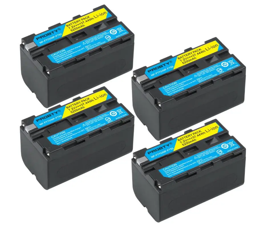 4 Pcs Battery 5200 мА/ч, NP-F770 NP-F750 NP F770 NP F750 750 батареи+ Ультра быстрее LCD Dual Charger Наборы для sony CCD-RV100 DCR-TRU47E - Цвет: 4 Pcs Battery