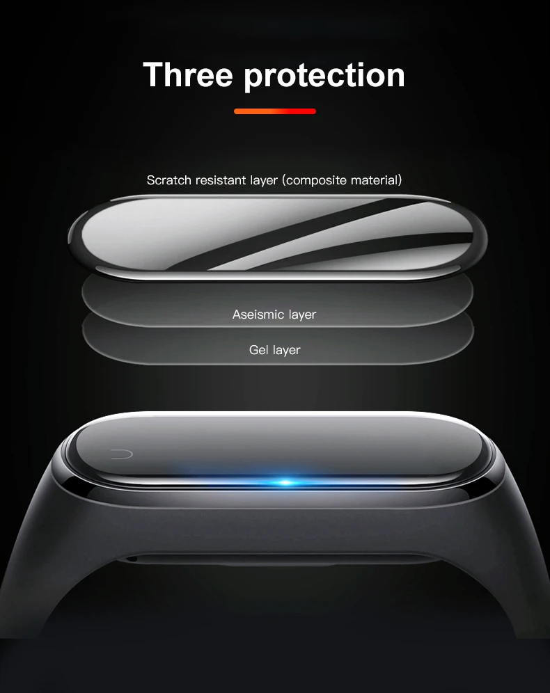 20D Защитная пленка с закругленными краями для Xiaomi mi Band 4 из стекла, устойчивая к царапинам, mi band 4, полное покрытие, HD mi Band 4, защитная пленка для экрана