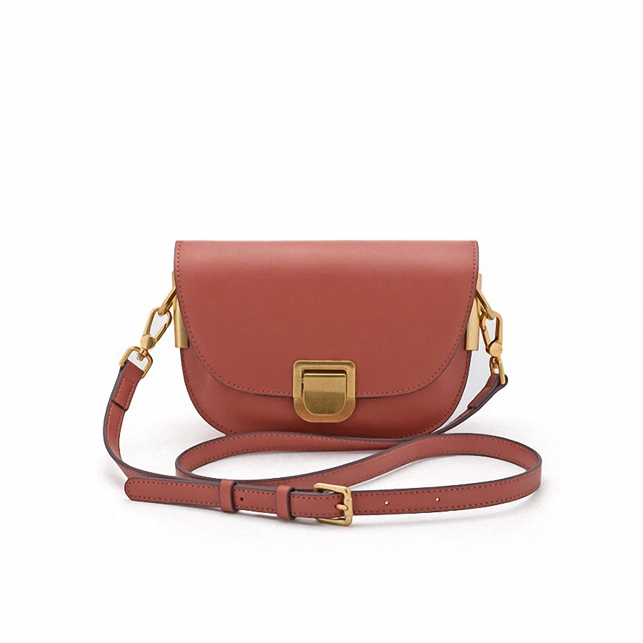 Jonlily женская натуральная кожаный седельный мешок Shoulderbag Женская модная сумка-мессенджер через плечо ежедневный кошелек для подростков-KG254 - Цвет: Арбузно-красный