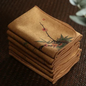 Asciugamano da tè dipinto Straccio assorbente Ispessito per la pulizia del tavolo Panno da tè in cotone Panno per la pulizia della cucina domestica Asciugamani per la pulizia dei piatti 1