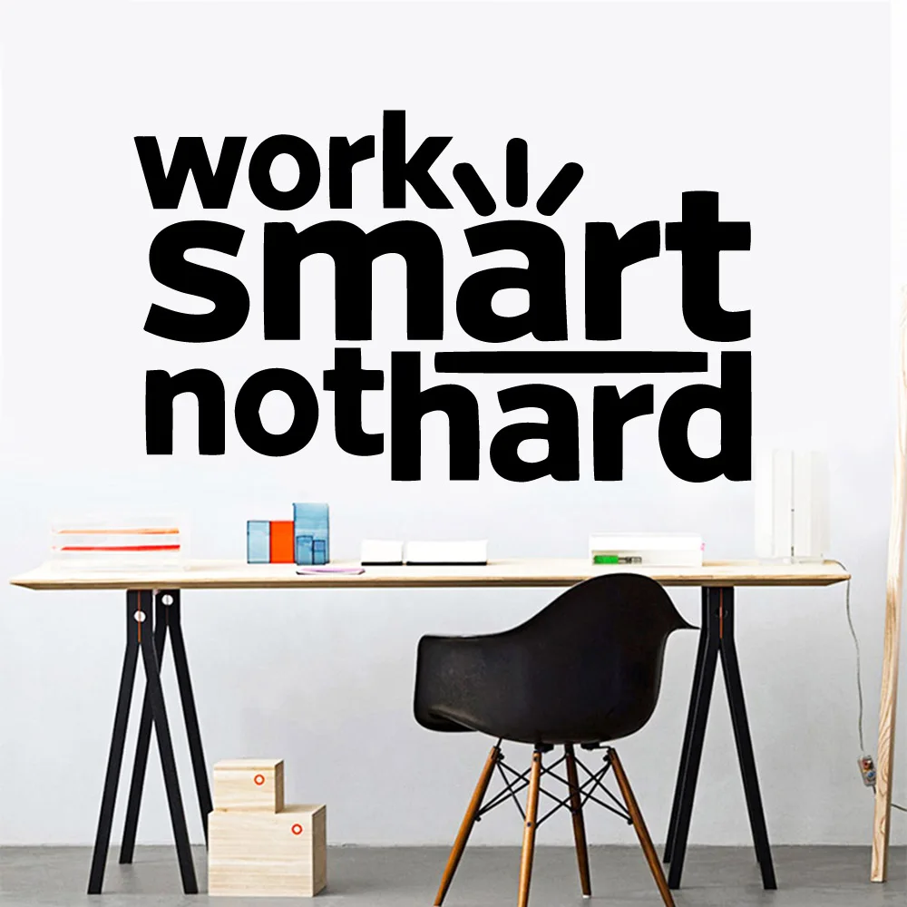 Наклейки на стену Work Smart Not Hard Office ПВХ материал|Наклейки стену| |