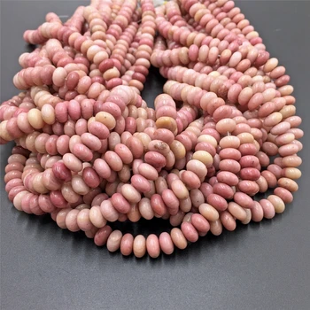 

Rondelle Natural Pink Rhodochrosite jaspers stone beads loose Disc stone spacer charm beads for jewelry making 4*6mm 5*8mm bead