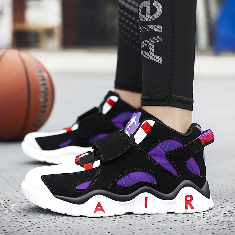 Мужские кроссовки Jordan для занятий спортом на открытом воздухе, ретро кроссовки с высоким берцем, дышащие баскетбольные ботинки Jordan, мужская обувь - Цвет: purple