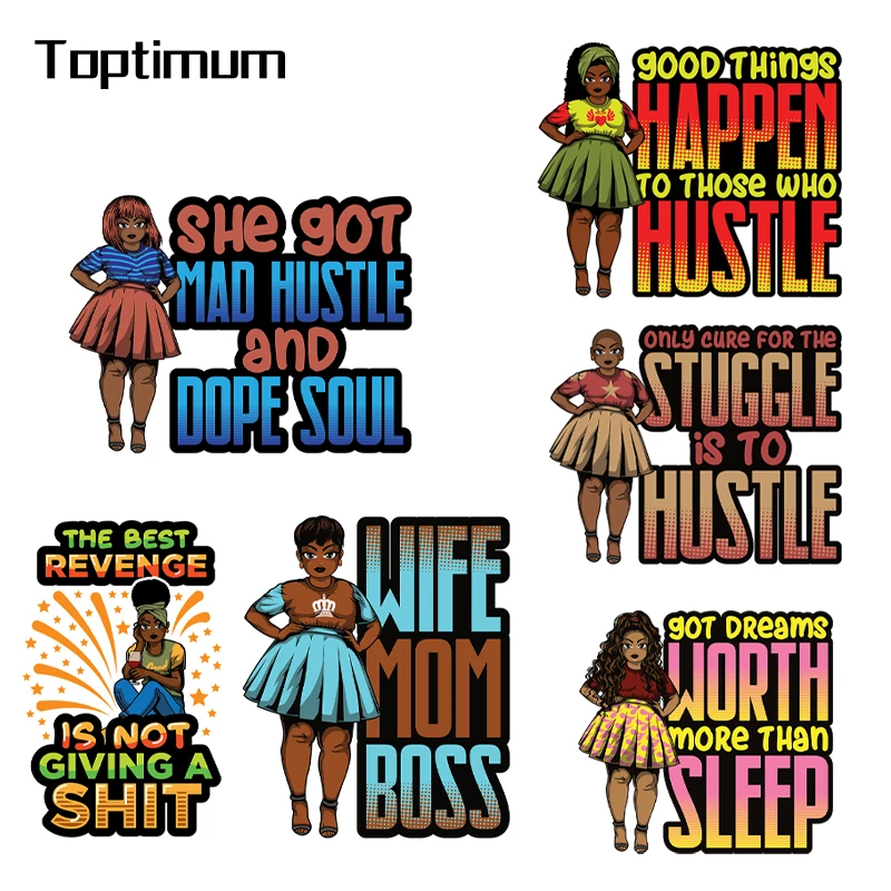 Pegatinas térmicas para de chica negra, calcomanías lavables para camiseta, con capucha, parches de máscara, transferencia de calor, calcomanías Afro para - AliExpress