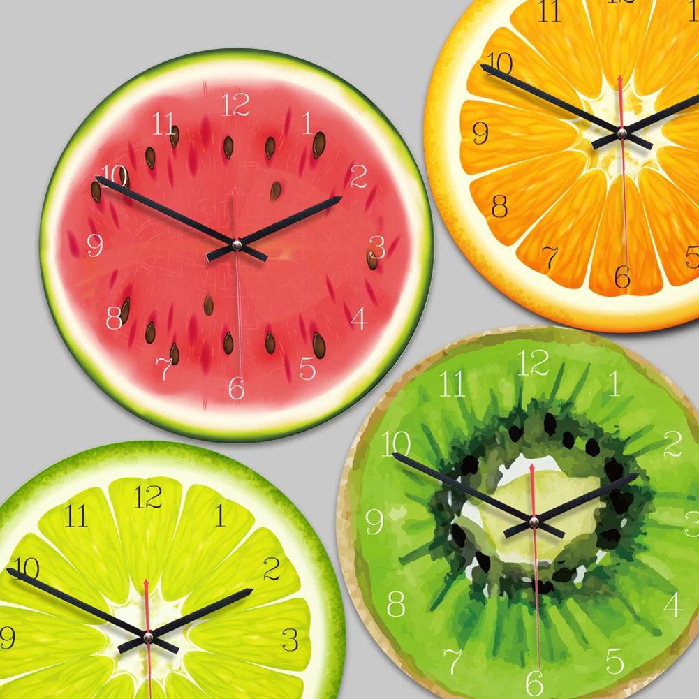 Креативные настенные часы в виде фруктового дерева, лайма, современные кухонные часы, домашний декор, часы для гостиной, тропические фрукты, настенные художественные часы