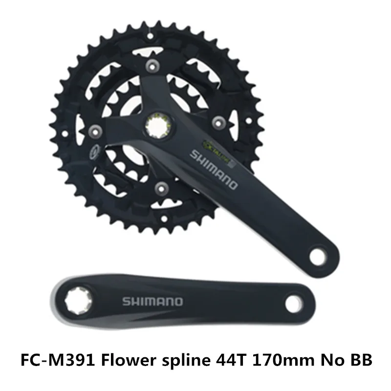 Flower spline No BB Shimano acera FC-M391/FC-M390 Звездочка горный велосипед 9/27 скоростная звездочка/квадратное отверстие 22-32-44T 170 мм - Цвет: Flower spline No BB