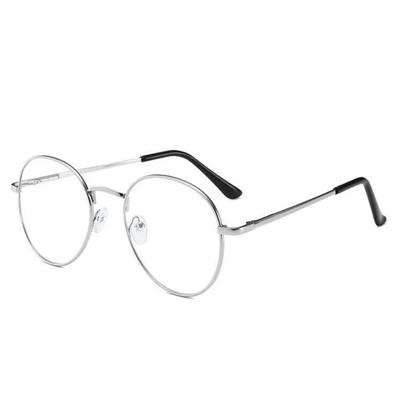 Синий светильник, блокирующие студенческие близорукие очки для женщин и мужчин, литературные овальные близорукие очки, диоптрий 0-1,0-1,5-6,0 - Цвет оправы: Серебристый