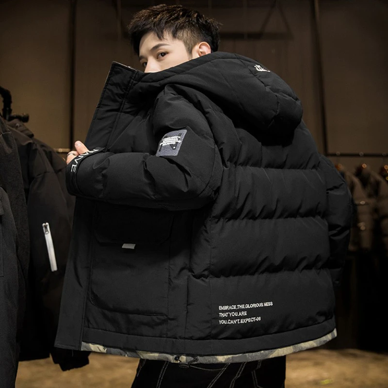 Chaqueta acolchada para hombre, Parka masculina de invierno, chaqueta de hombre, de algodón, color negro|Parkas| - AliExpress