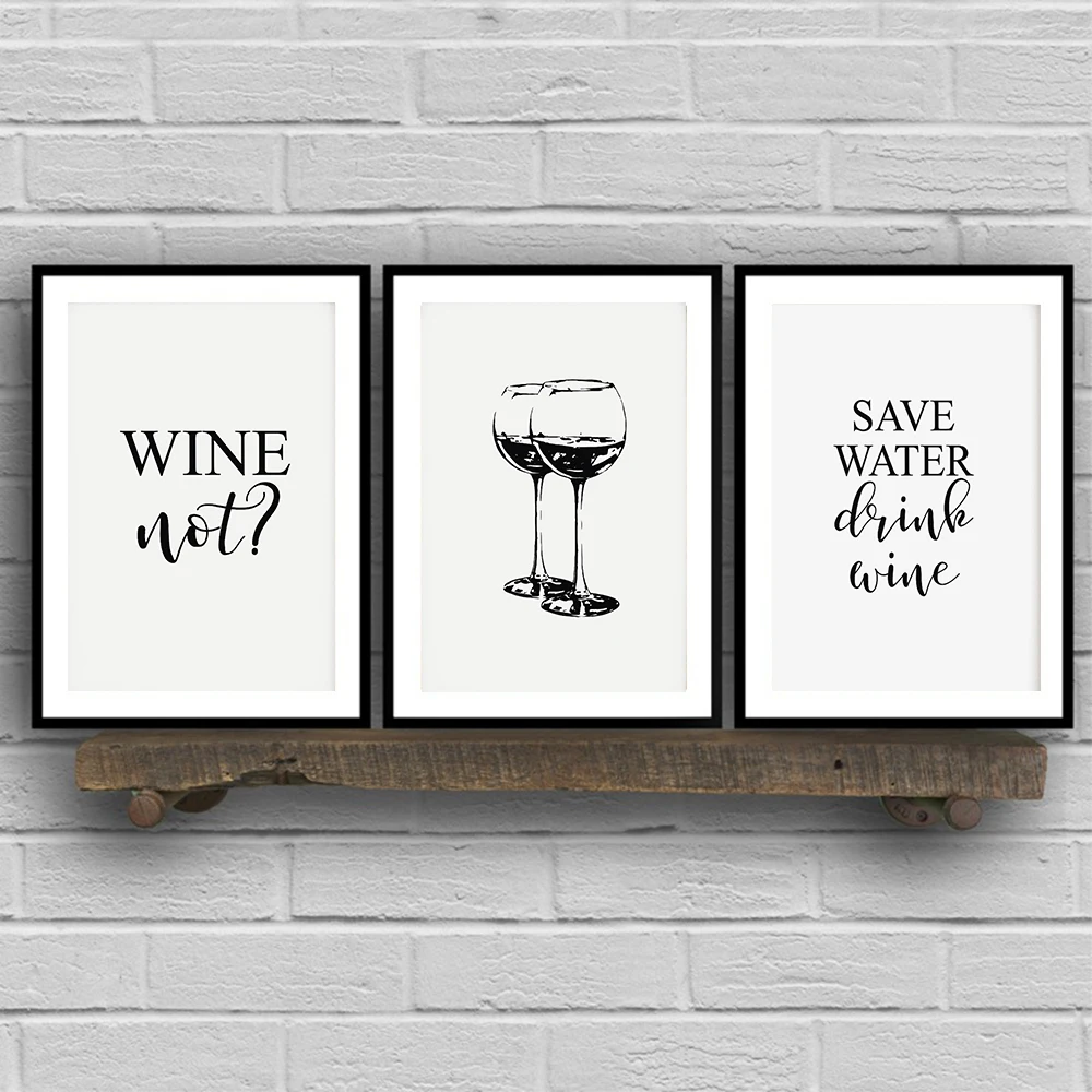 Save-Water-Drink-Quotes-Wall-Art-Wine-Black-Glasses-Posters-and-Prints-Black-White-Funny-Kitchen (4)