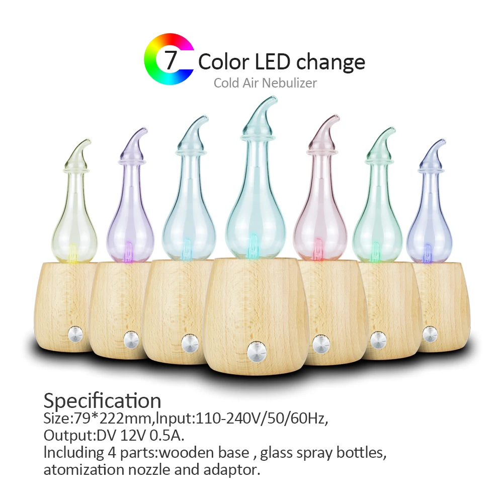 Round solid wood Waterless aromatherapy,no water scent machine,essential oil aroma diffuser aromatherapy home spa gift office