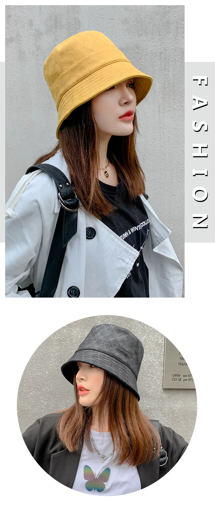 Women Hat Fashion Leather Print Fishing 