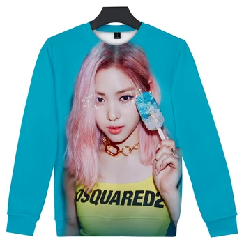 

New ITZY YUNA RYUJIN CHAERYEONG LIA YEJI hot long-sleeved casual T-shirt unisex bottoming couple parent-child role-playing