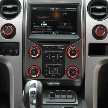 

2009-2014 Ring Cover Trim 8pcs Red A/C AC Stereo For Ford F150 Durable