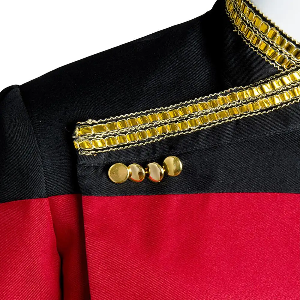 Trek костюм нового поколения Звезда косплей TNG Красная Униформа Жан люк Пикард
