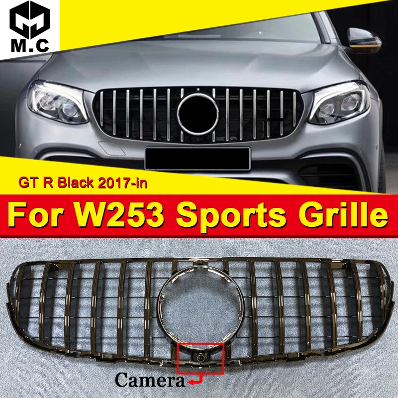 Для Benz W253 X253 Спорт решетка гриль GTS Стиль ABS глянцевый черный с камера GLC класс GLC250 350 вид решетки знак любви 17-в