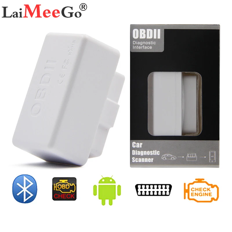 V2.1 Белый Супер Мини ELM327 Bluetooth OBD2 сканер умный автоматический считыватель кодов