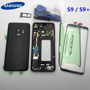 

S9 Original Full Housing Case Back Cover + LCD Front Screen Glass Lens + Middle Frame For Samsung Galaxy S9 G960 G965F S9 Plus