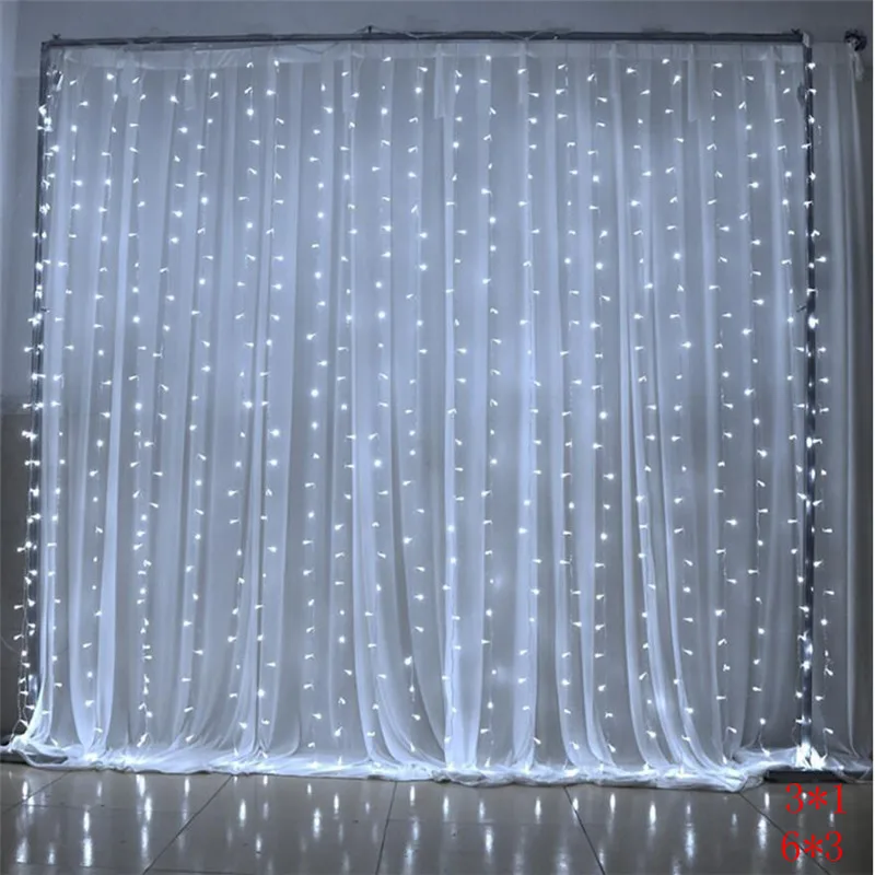 

6M x 3M 600 LED Home Outdoor Holiday Christmas Decorative Wedding xmas String Fairy Curtain Garlands Strip Party Lights