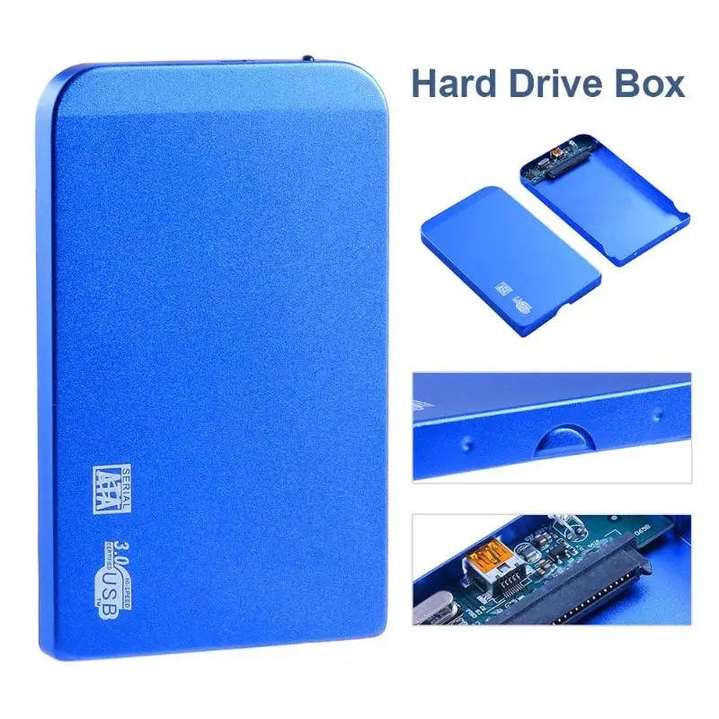 Ультратонкий 2,5 дюймовый USB3.0 SATA SSD HDD чехол для жесткого диска алюминиевый Портативный USB3.0 HDD чехол 5 Гбит/с высокая скорость 3 ТБ корпус