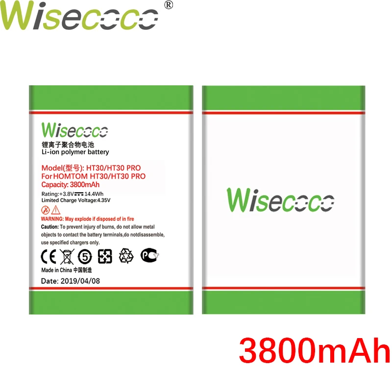 WISECOCO 3800 мАч батарея for HOMTOM HT30/HT30 Pro мобильный телефон новейшее производство высокое качество батарея+ номер отслеживания