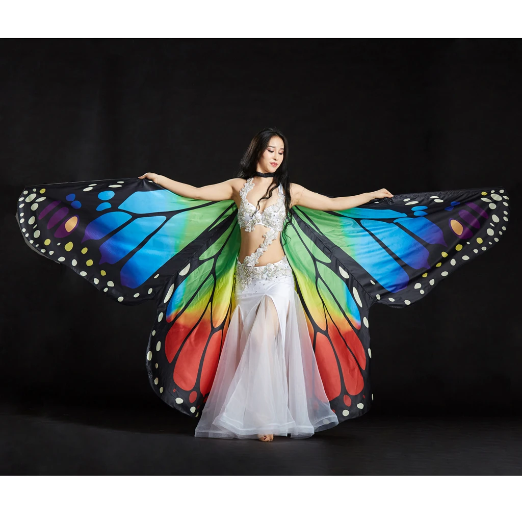 Egyptian Egypt Large Multicolor Butterfly Belly Dance Costume Isis Wings Christmas Wing Dancing Wear