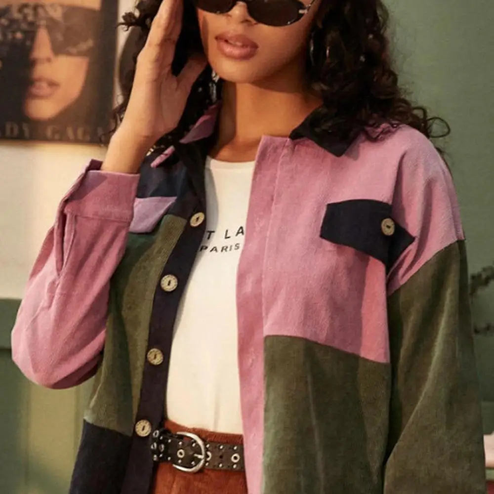 Женское винтажное вельветовое пальто с длинным рукавом весна осень 2020|Куртки| |